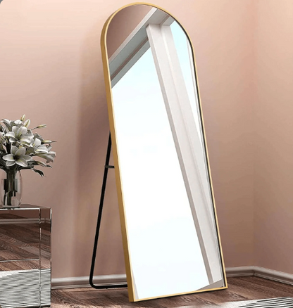 ARCHED FULL LENGTH MIRROR WITH ANODIZED ALUMINUM FRAME