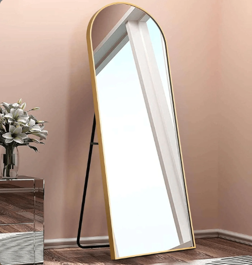 ARCHED FULL LENGTH MIRROR WITH ANODIZED ALUMINUM FRAME