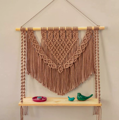 MACRAME WALL HANGING SHELF