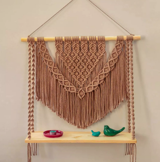 MACRAME WALL HANGING SHELF