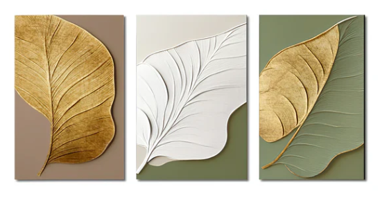 BOTANICAL 3D LEAF WALL ART SET