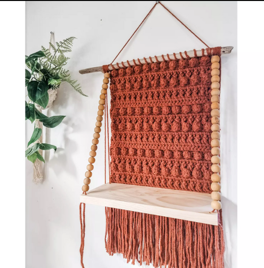 CROCHET WALL HANGING SHELF