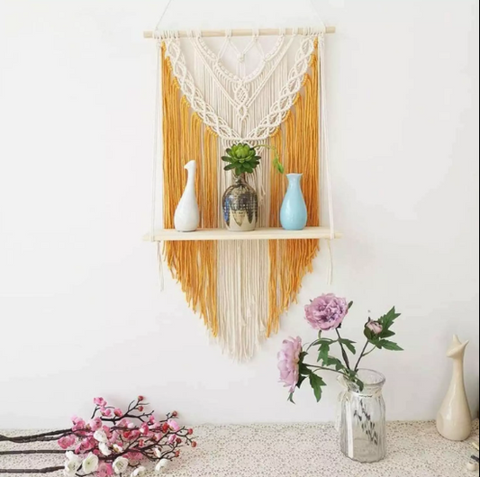 BOHO MACRAME WALL SHELF