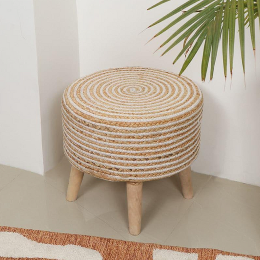 SPIRAL JUTE OTTOMAN STOOLS