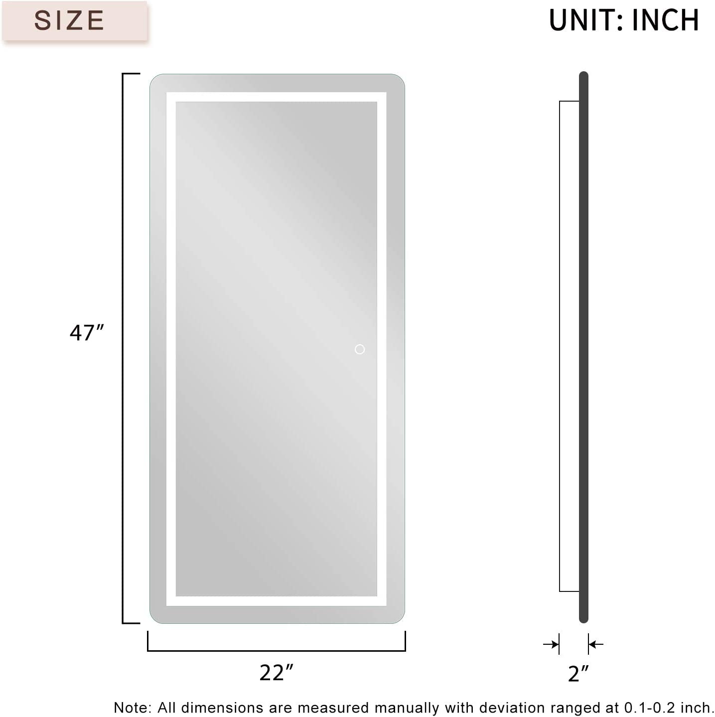 FULL LENGTH MIRROR WALL MOUNTED LIGHTED DRESSING MAKE UP MIRROR