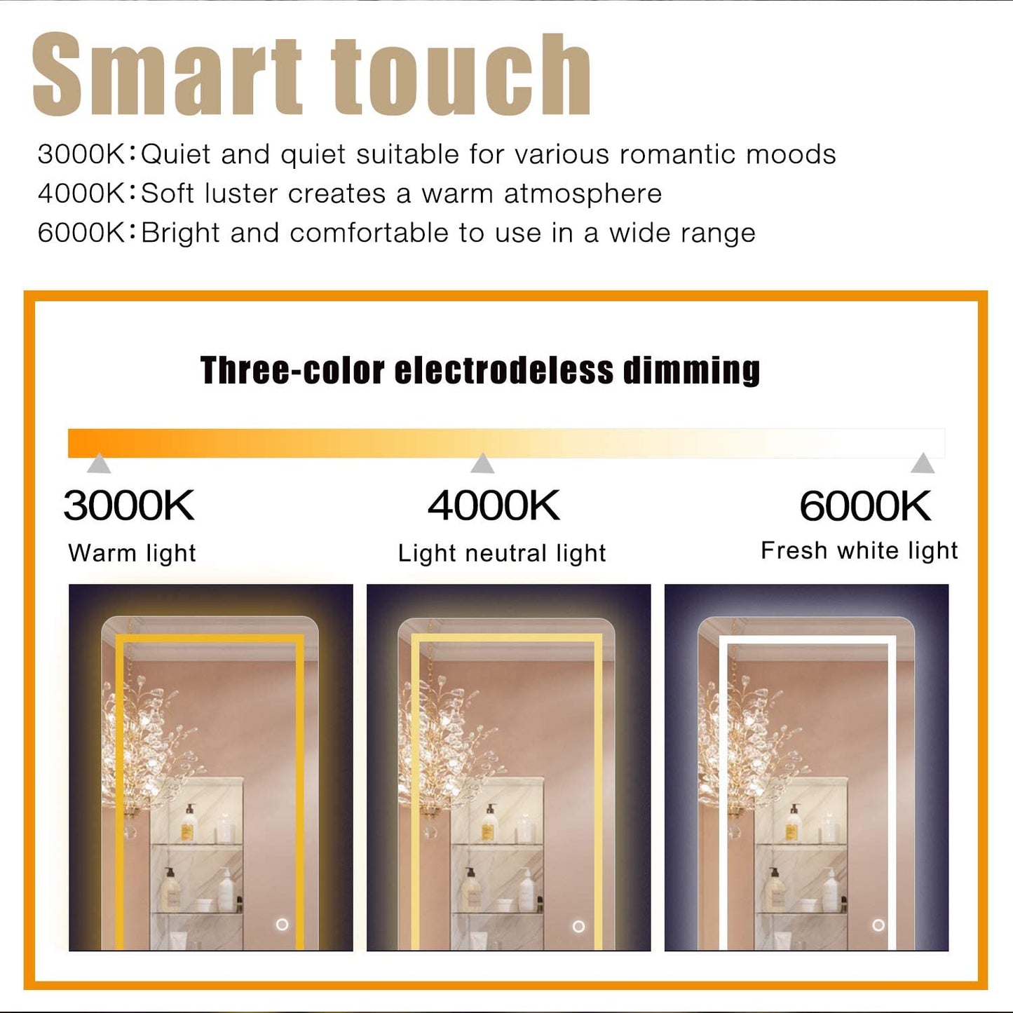 FULL LENGTH MIRROR WALL MOUNTED LIGHTED DRESSING MAKE UP MIRROR