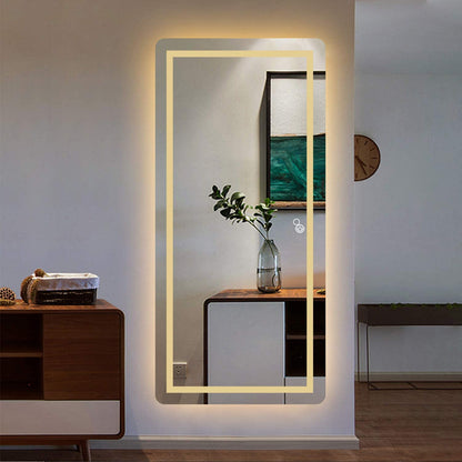 FULL LENGTH MIRROR WALL MOUNTED LIGHTED DRESSING MAKE UP MIRROR