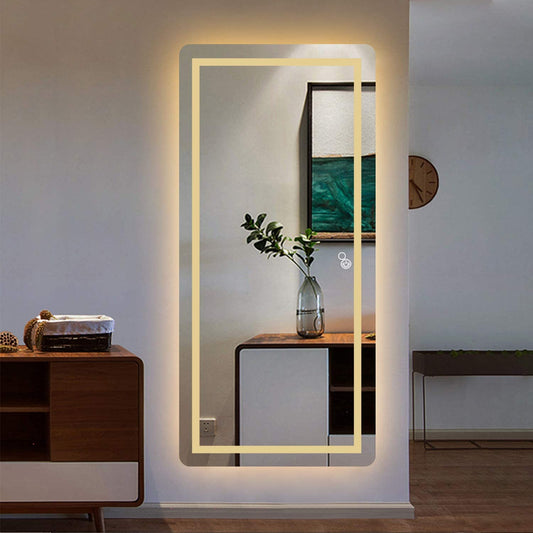 FULL LENGTH MIRROR WALL MOUNTED LIGHTED DRESSING MAKE UP MIRROR