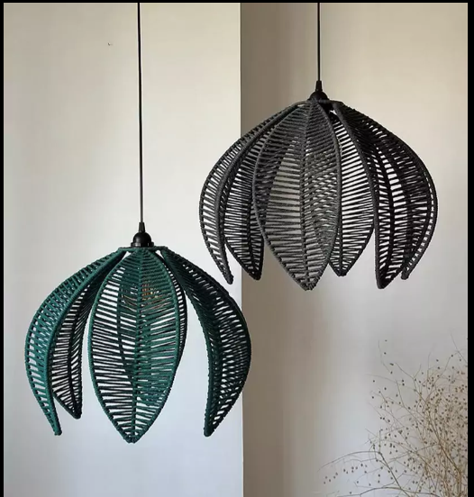 LEAF-SHAPED COTTON ROPE PENDANT LAMP