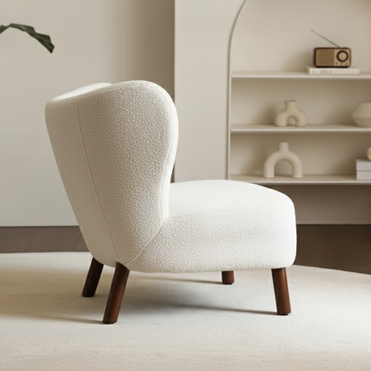 WHITE LAMB WOOL ACCENT CHAIR