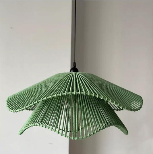 DOUBLE BLOOM COTTON ROPE PENDANT LAMP