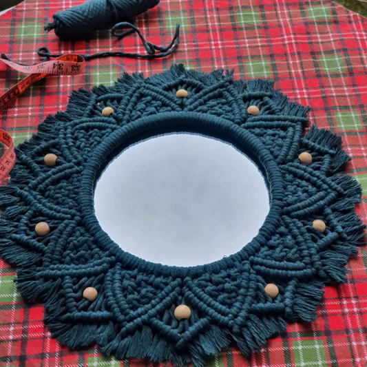 COLORFUL MACRAME WALL MIRROR