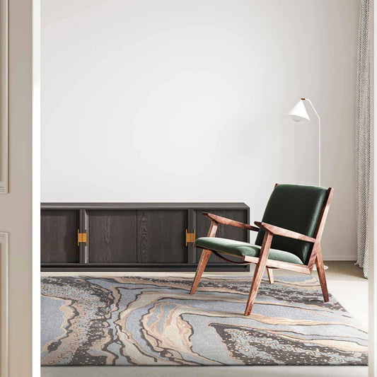 KAMUZU HAND TUFTED WOOLLEN AND VISCOSE RUG