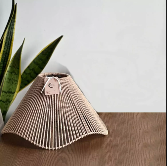HANDWOVEN BEIGE COTTON PENDANT LAMP