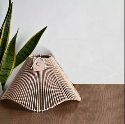 HANDWOVEN BEIGE COTTON PENDANT LAMP