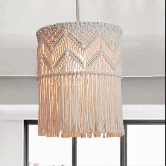 MACRAME COTTON BOHO CHANDELIER LAMP