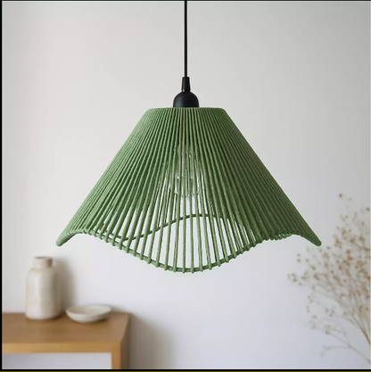 DOME-SHAPED HANDWOVEN COTTON PENDANT LAMP