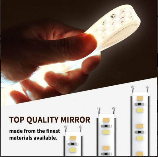 CURVED CORNER TRIANGLE BATHROOM BACKLIT LED MIRROR
