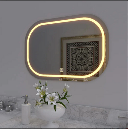 CURVY RECTANGLE LED BATHROOM MIRROR