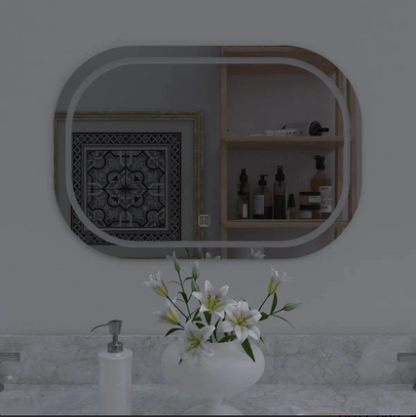 CURVY RECTANGLE LED BATHROOM MIRROR