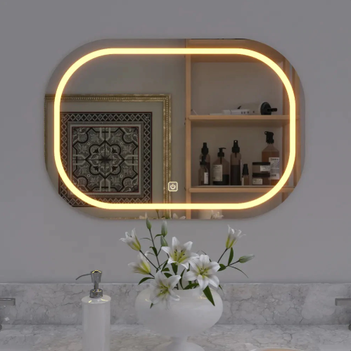 CURVY RECTANGLE LED BATHROOM MIRROR