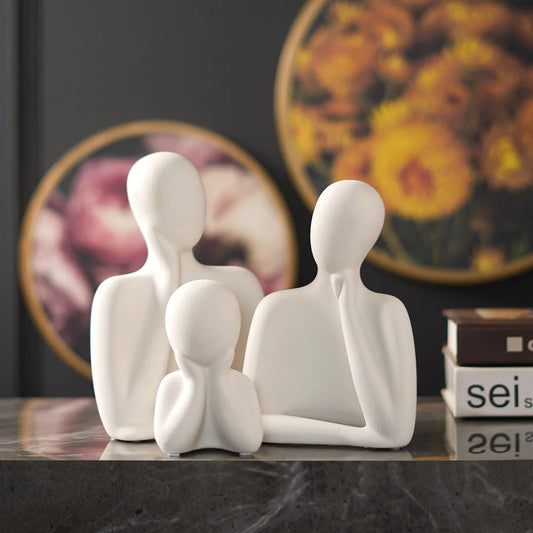 WHOLENESS TRIO: EMBRACING FAMILY SCULPTURE (SET OF 3)
