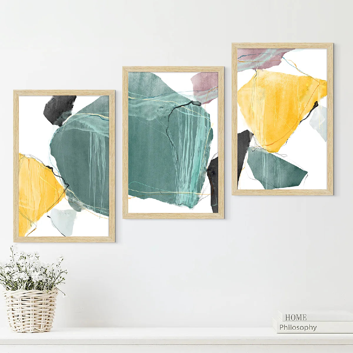 ABSTRACT ART PAINTINGS SET OF 3