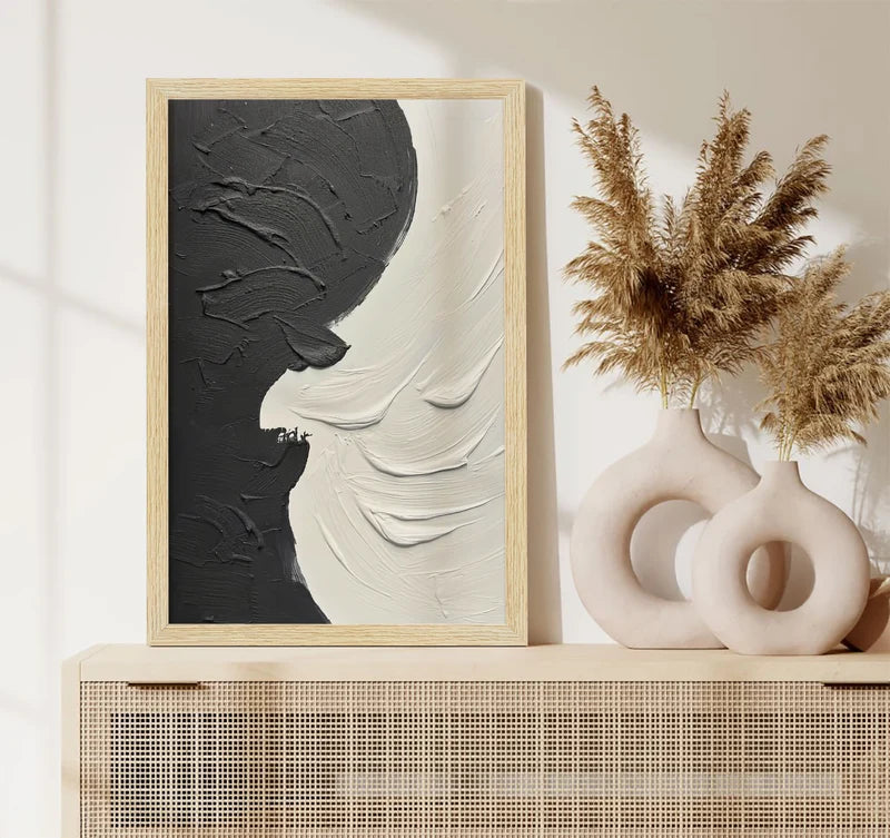 BLACK & WHITE ABSTRACT PAINTING SET OF 3
